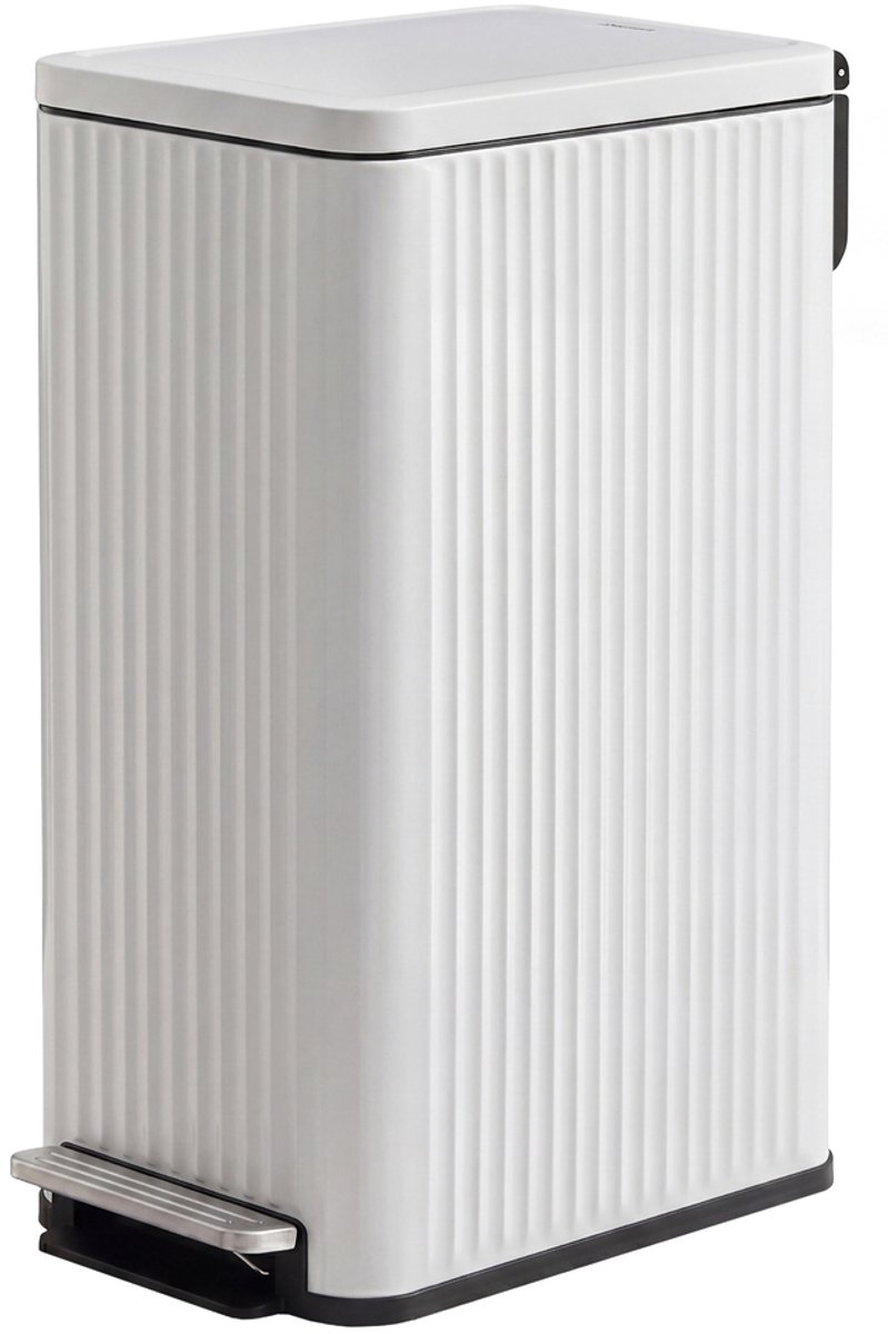 Keukenafvalbak 50 liter - Pedaalemmer met soft-close deksel - 47,6 x 26,3 x 62,4 cm - Wit