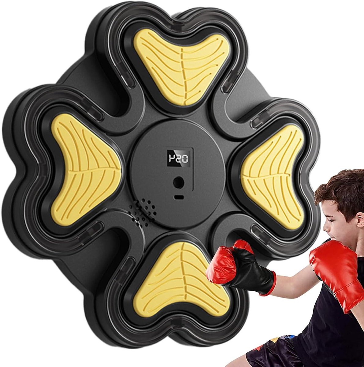 Boksmachine Training - Bokssimulator Fitness - Reactie Verbeteren - Schadevrije Bevestiging - 28 x 28 cm - Zwart