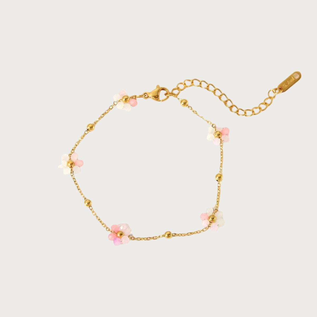 Miranda - Enkelband - Stainless Steel - Pink - -