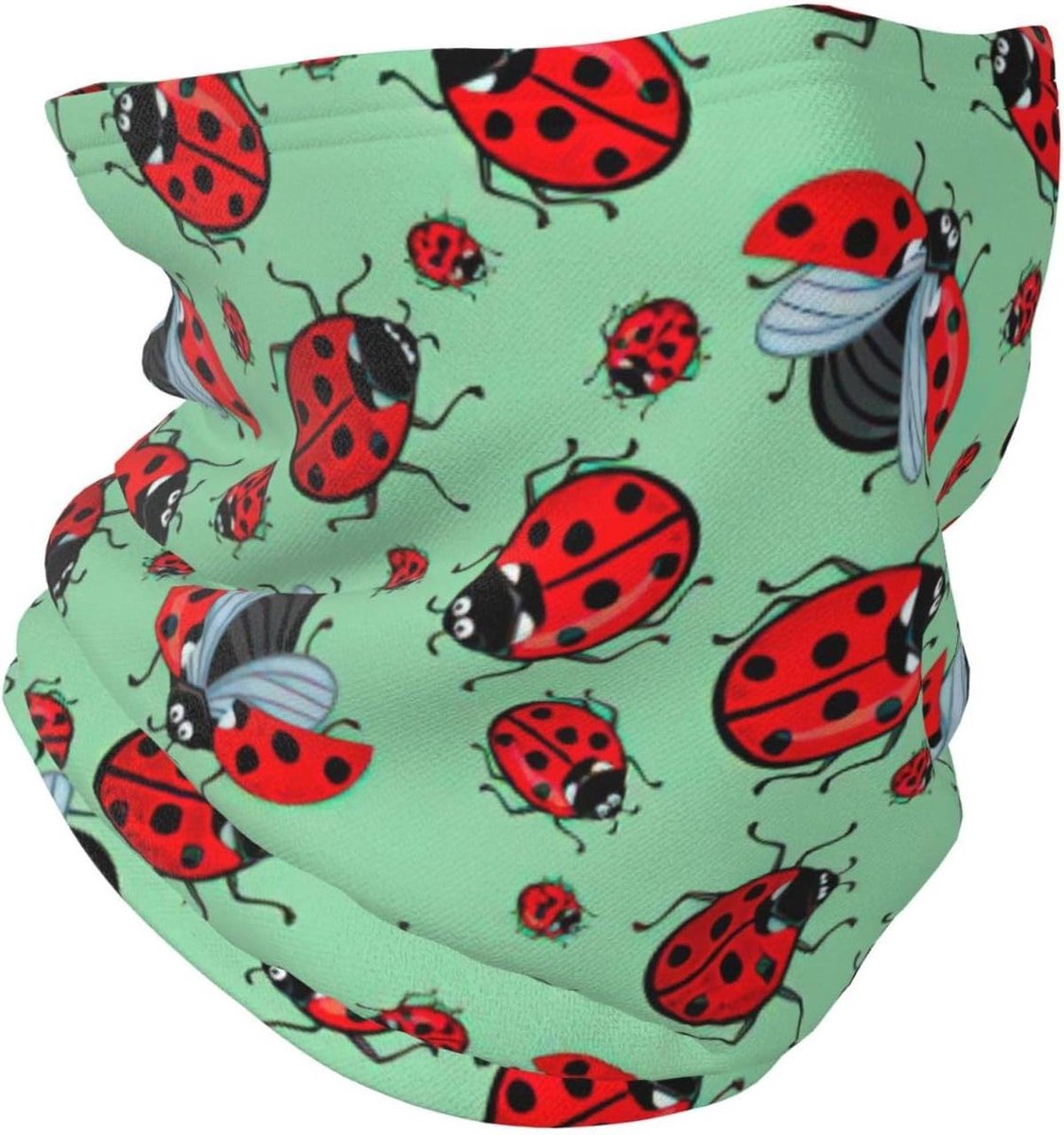 Bivakmuts Insectenprint - Nekwarmer Gezichtsmasker - Buitensporten Bescherming - Ademend Microfiber Materiaal - 15 x 15 cm - Blauw Rood