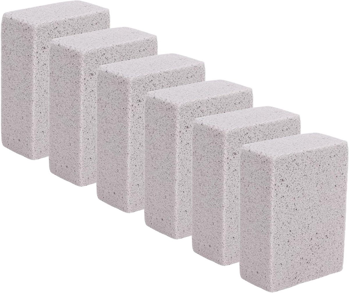 Zwembad Puimsteen Blokken - Reinigingssteen Kalkverwijderaar - Hardnekkige Vlekken Verwijderen - Gerichte Kalkverwijdering - 6 Stuks - Grijs