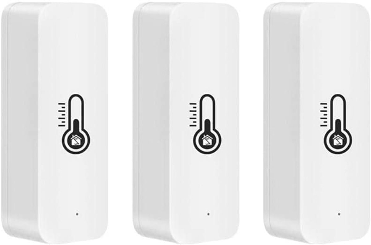 SnelShoppen - ZigBee Slimme Temperatuur en Vochtigheid Sensor, Batterijgevoed, Werkt met Alexa en Google Home, Langdurige Batterijlevensduur, Zigbee3.