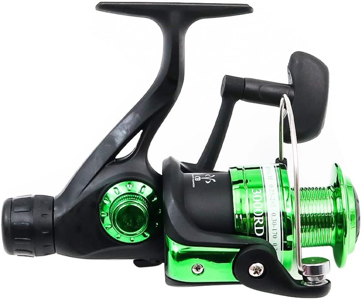 SnelShoppen - Green & Black Visspinhengel Met Stille Spinning Reel, Baitcasting Reel, Lichtgewicht 5.1:1 Overbrenging, 5 Lager, Comfortabele Grip, Ges