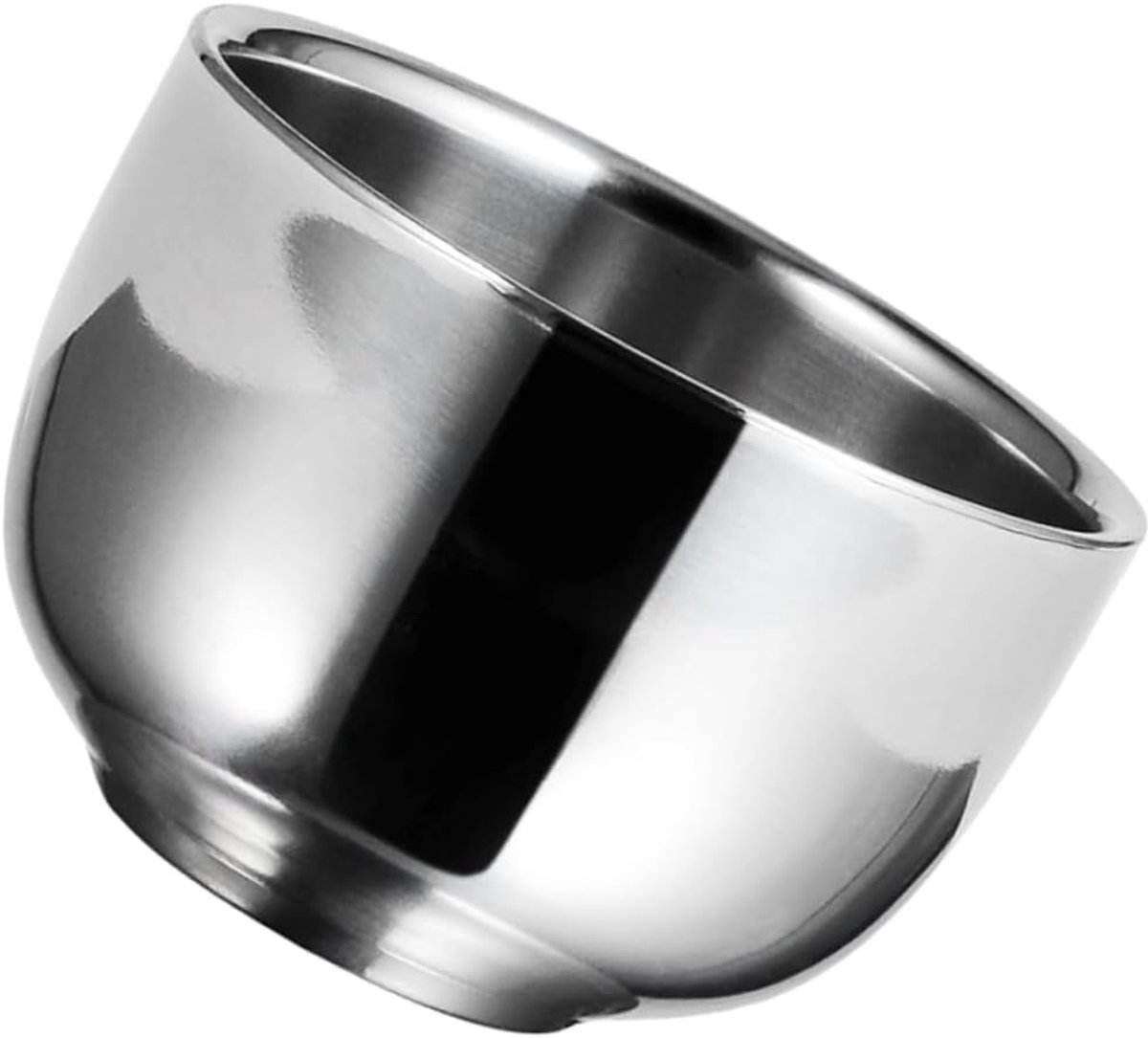SnelShoppen - Shaving Bowl voor Mannen - RVS Scheerkom met Schaal en Scheerborstel - Praktische Scheerkom voor Thuis en Buitenshuis - Zilver