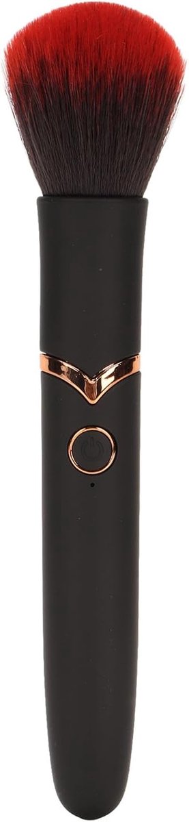 Make-upborstel, Elektrische Foundationborstel met 10 Snelheden Losse Poederborstel Vlekkeloze Borstel Waterdichte Elektrische Cosmetische Borstel voor Vloeibare Crème (Zwarte ronde kop)