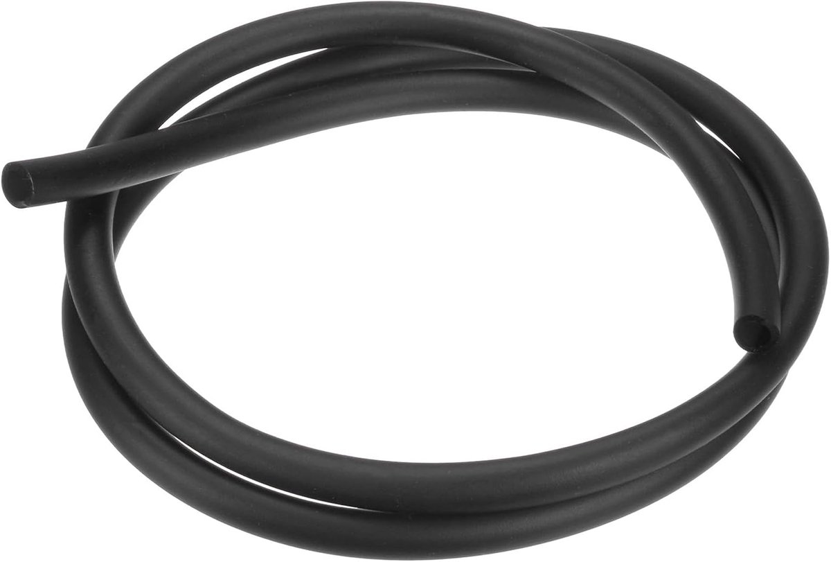 METERXITY Natuurlijke latex rubberen slang, 6 mm binnendiameter x 9 mm buitendiameter 1 meter lengte latex slang voor huis/laboratorium/sport, zeer elastische bandbuizen [zwart]