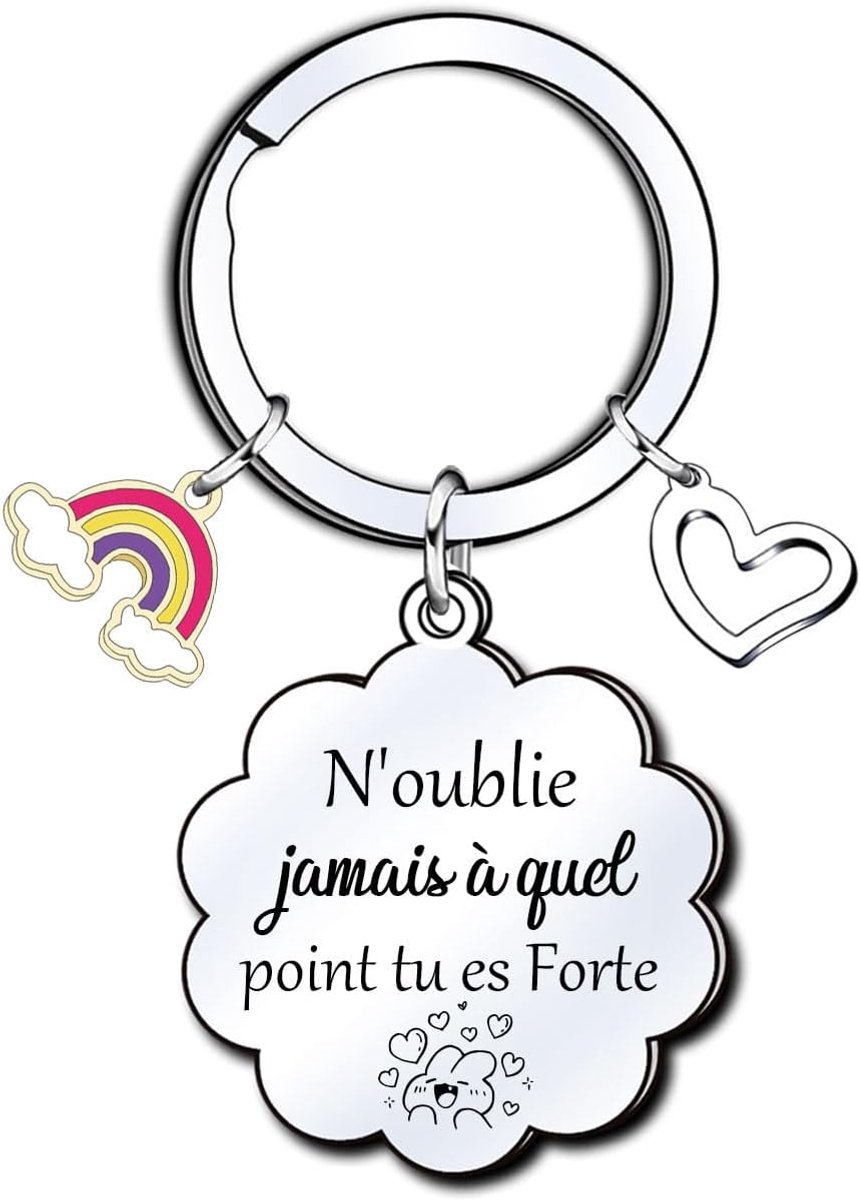 Cadeau Sleutelhanger Vrouw Cadeau Vriendin Motiverende Geschenken Vrouw Aanmoedigingsgeschenken Doorzettingsvermogen., Kleur: zilver., M