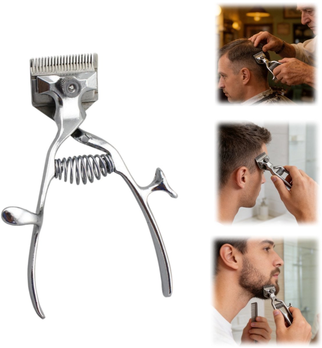 Handmatige tondeuses - Haartondeuses - Scheerschaar - Geluidsarme haartondeuse - Kappersgereedschap - Roestvrij staal - Voor het scheren van haar - Geschikt voor senioren, volwassenen, kinderen, huisdieren (16*4 cm - Zilver)
