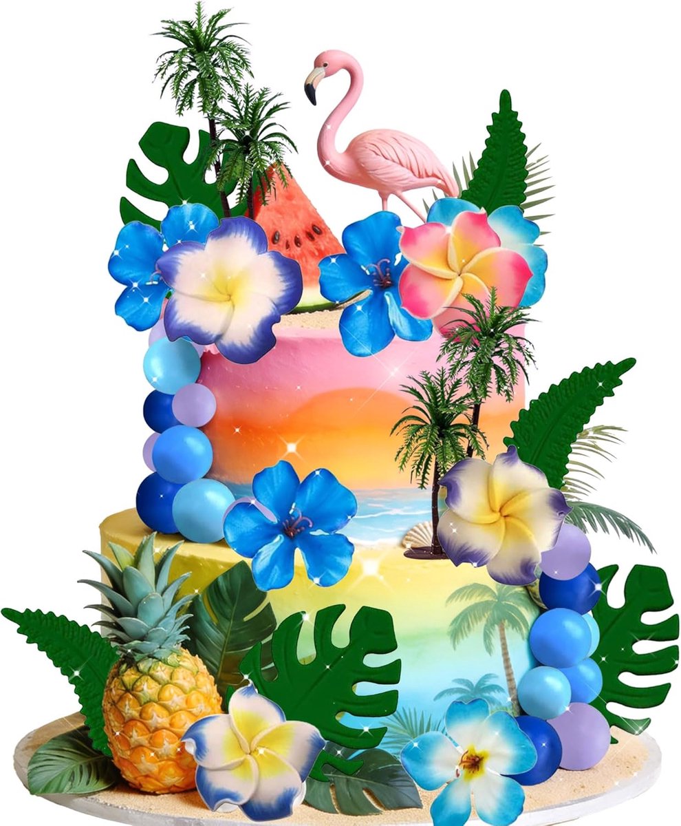 hawaïaans luau feestartikelen aloha verjaardagstaartdecoratie voor babyfeest bruiloftfeest verjaardag trouw feestartikelen gastcadeau