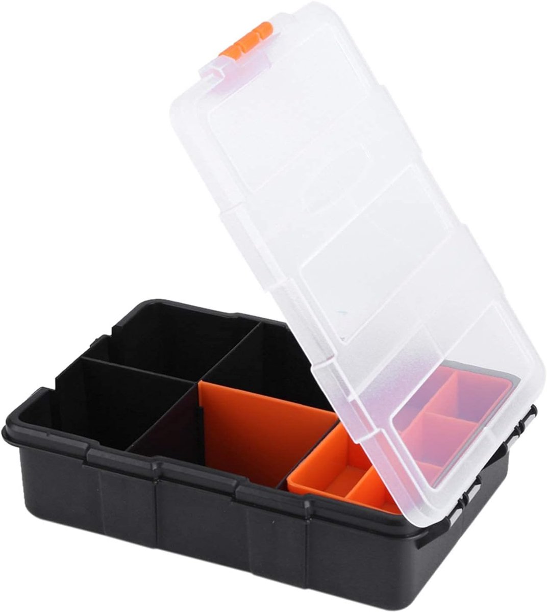 Opbergdoos, tweelaags kunststof Heavy-duty koffer Organizer Kleine onderdelen Gereedschapskist voor opslag Schroeven Nagels Klinknagels Bouten Ringen
