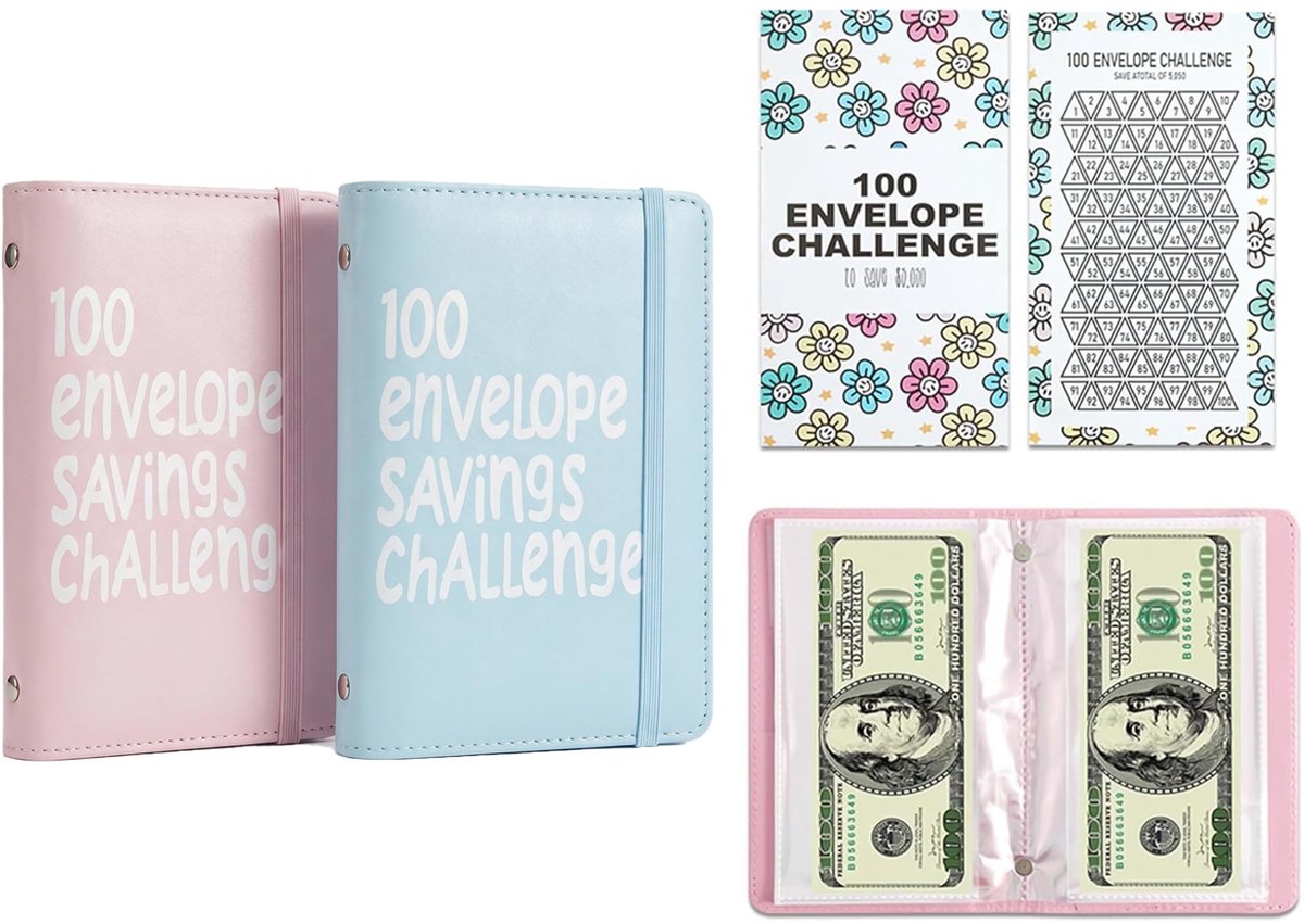 Omgoods - 100 Envelope Savings Challenge Book - Budget Binder voor Geldbesparing
