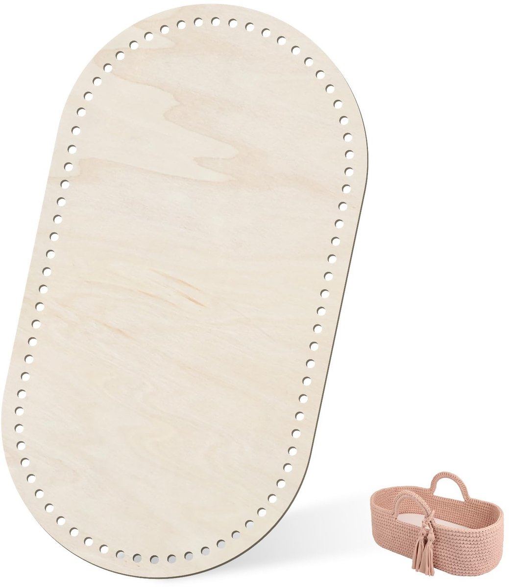 Omgoods - Houten Mand Bod voor Haakwerk DIY - 80 x 50 cm