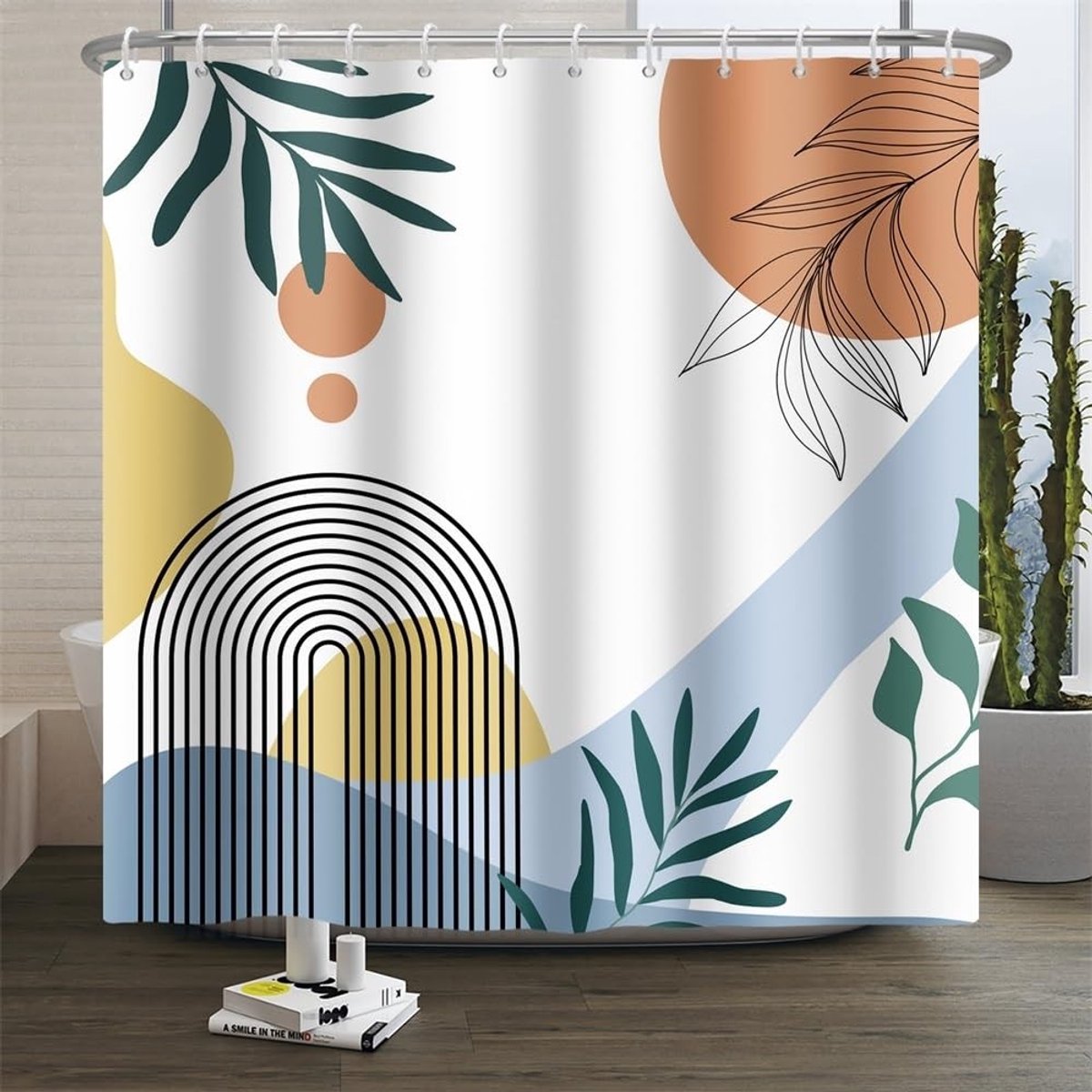 Omgoods - Moderne Douchegordijn met Groene Bladeren 240 x 180 cm