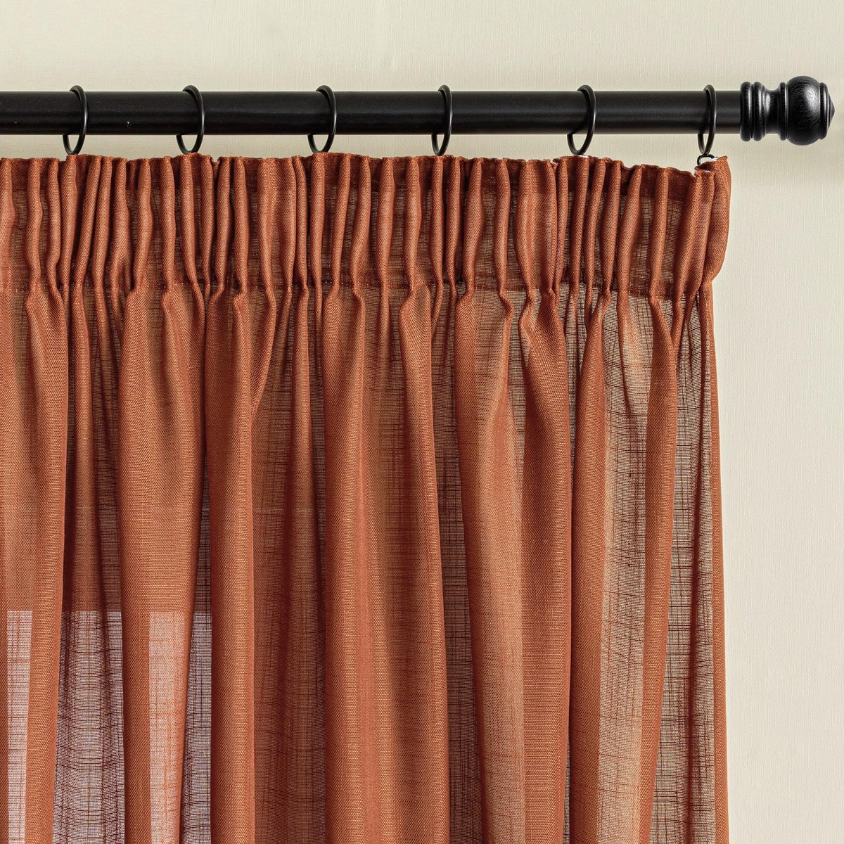 Omgoods - Gordijnen - Modern Semi-Transparant Terracotta Set van 2