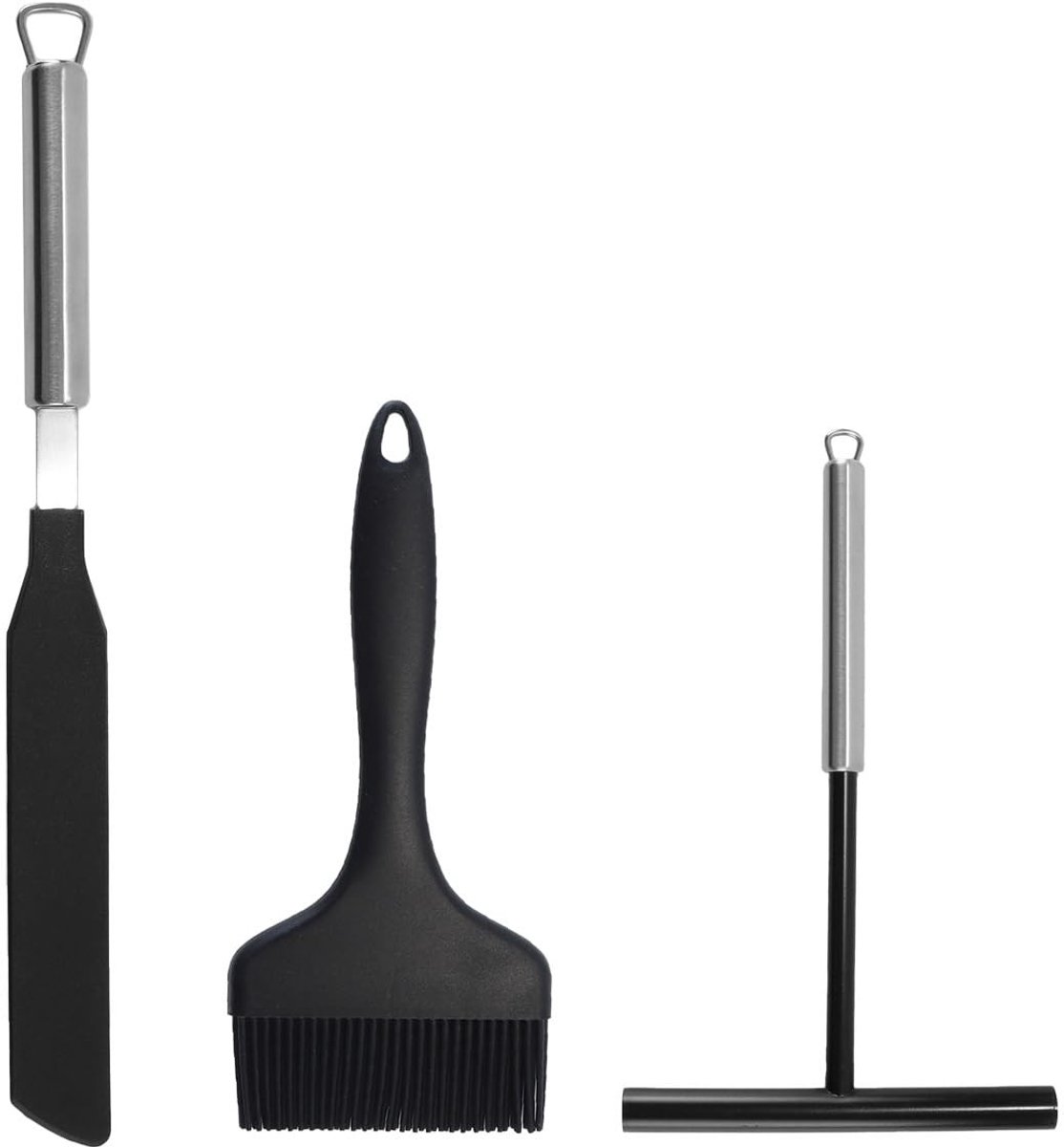 Omgoods - Set van 3 Pannenkoek Divider en Spatula's met Siliconen Borstel