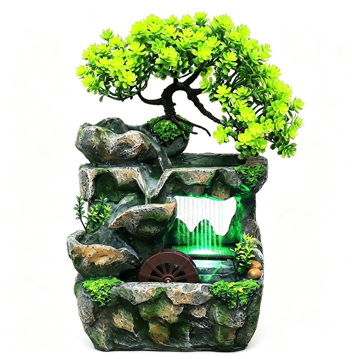 Omgoods - Stijlvolle Tafel Fontein met LED Verlichting - Feng Shui Decoratie