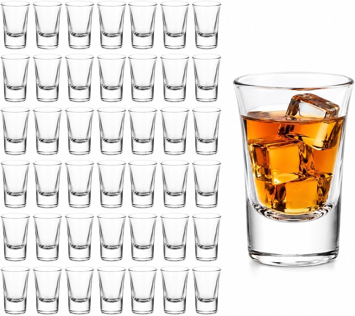 36 stuks borrelglazen, 3,5 cl/35 ml, borrelglazen, shotglazen, korte glazen, pinchglazen, borrelglazenset voor wodka, whiskey, tequila, espresso, sterke drank, likeur, bar, feest