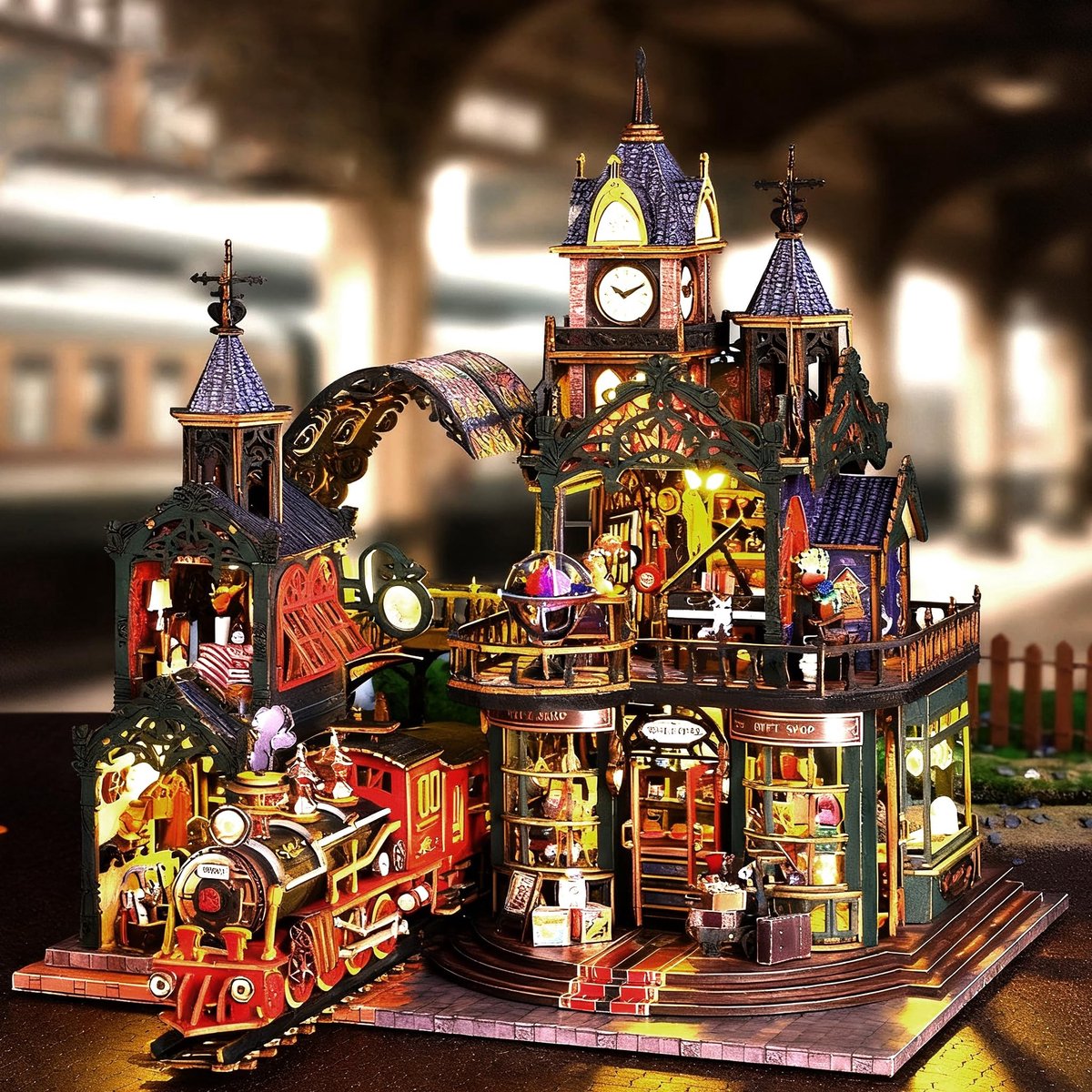 Omgoods - Miniatuur Huis Set voor Volwassenen - DIY Mini Dollhouse met Stoomtrein