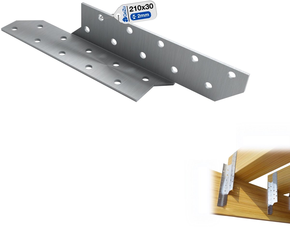 GeZu Impex Sparren Pettenankers Gegalvaniseerd 30 x 210 mm L verbinding van dakspanten