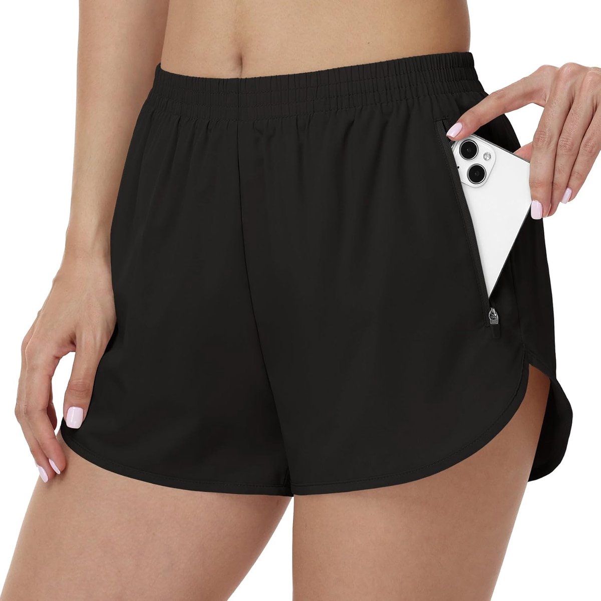 Shorts dames sportbroek korte hardloopbroek hardloopshorts hoge taille | Sneldrogende zomer sport running fitness wandelbroek elastische korte broek met zakken