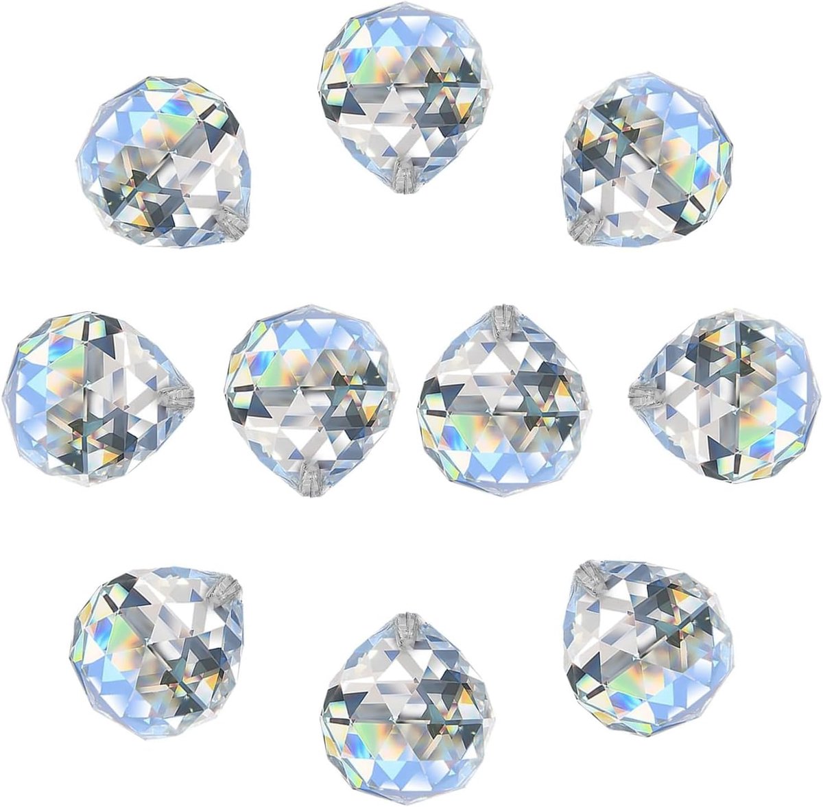 kristallen bol, 20 mm, helder, prisma glazen bol, zonnevanger, 10 stuks, hangende kristallen prisms voor ramen, bruiloftshuis, kantoordecoraties
