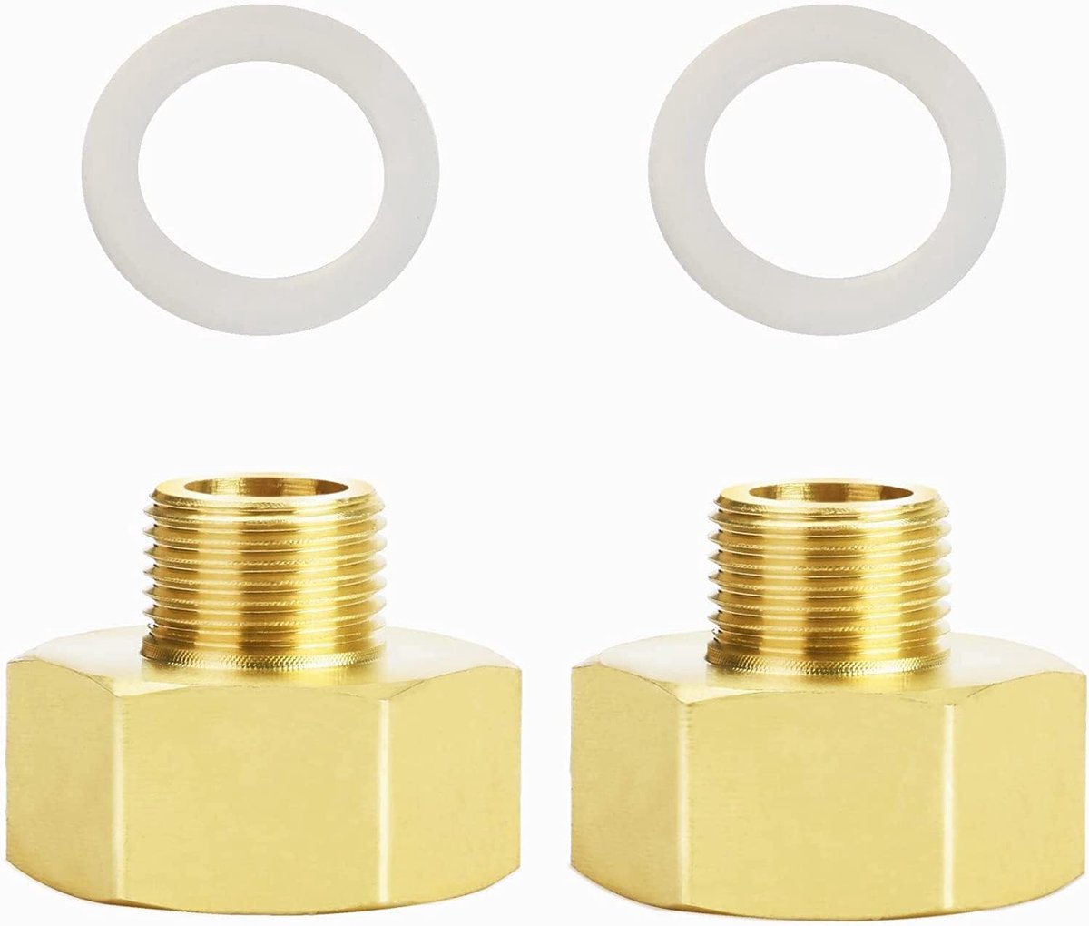 3/8 naar 3/4 adapter voor gasfornuis, buisaansluiting van messing met afdichtring
