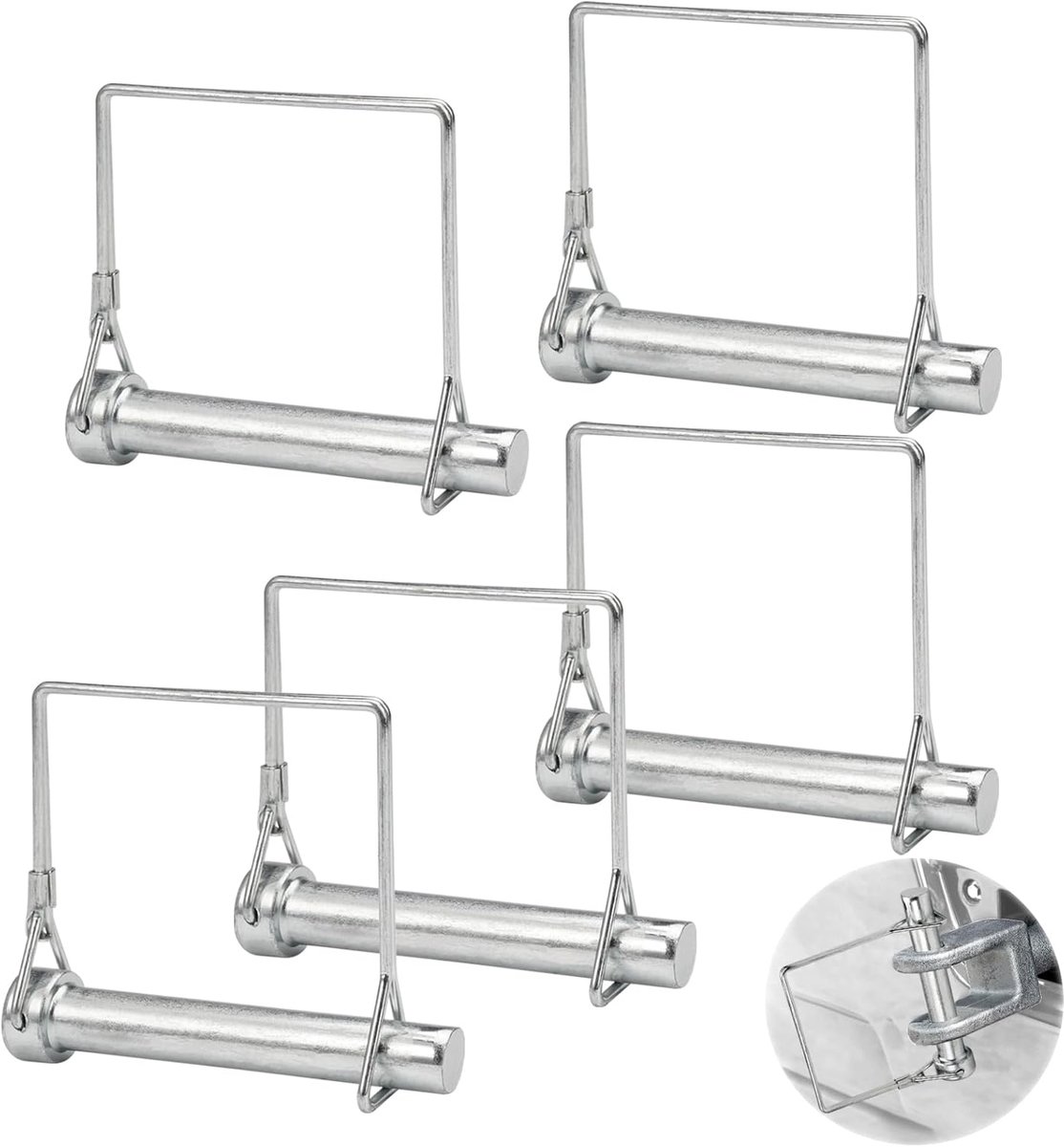 5 Stuks D-vorm Veiligheidssplinten, M12 x 80 mm Buiskleppen Klapsplint | D-vorm Koolstofstaal, Borgbouten, Klapsplint, Veiligheidspunt met Vergrendeling, Borgbouten, Steekbouten voor Aanhangers