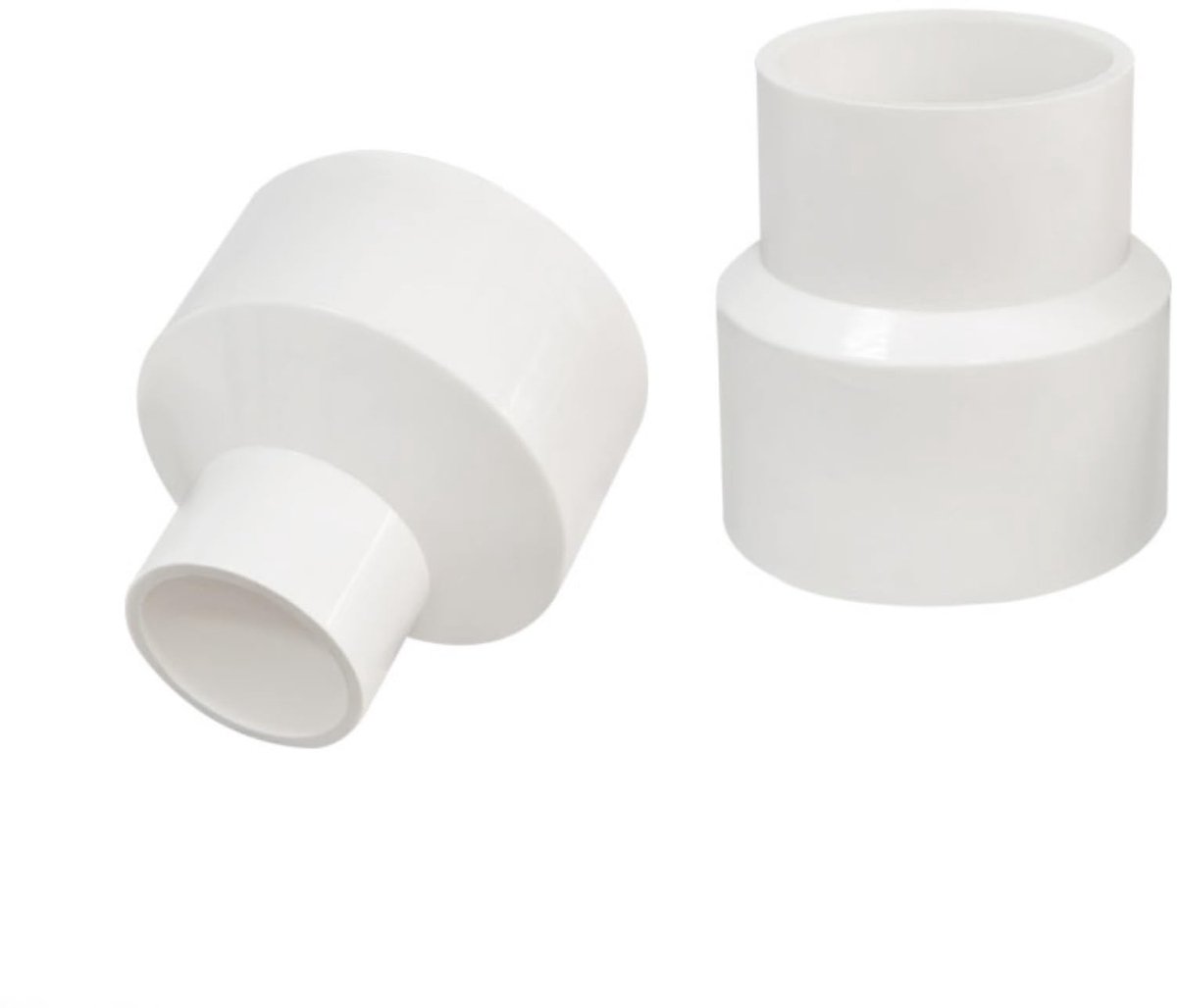 Omgoods - 2x Ronde Kanaalverloopstuk 90mm naar 50mm - PVC/ABS/PP Adapter