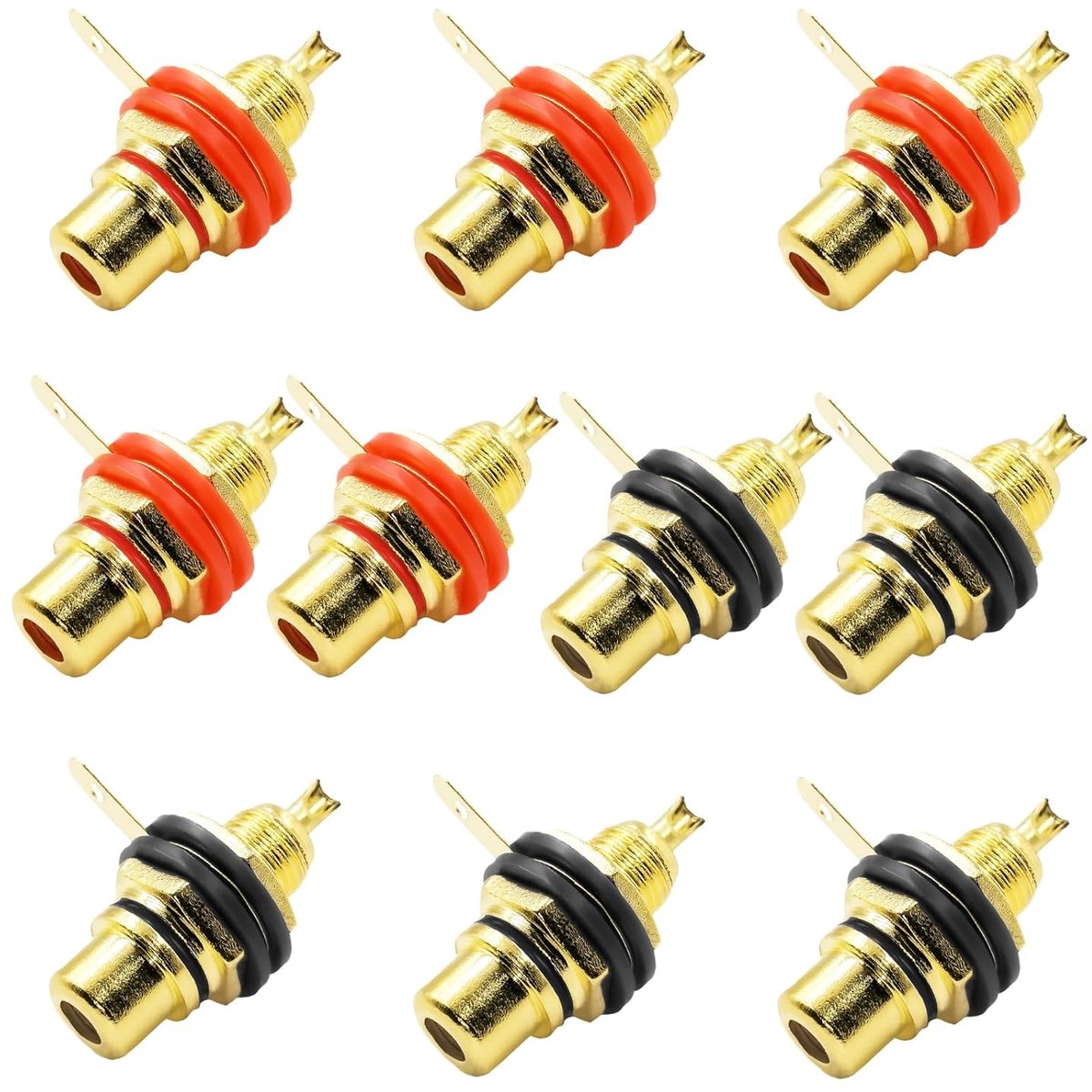 Female Plug en RCA Chassis Montage Adapter (10 stuks)