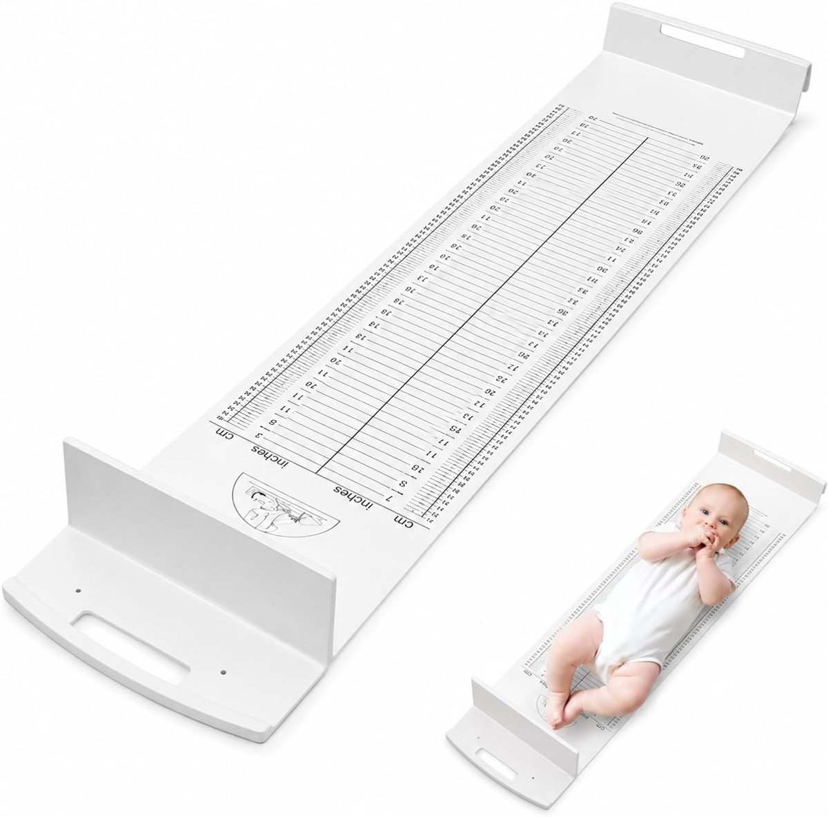 Lengte Meten, Opvouwbare Wasbare Baby Maatregel Mat Liniaal Hoogte Meetmat, met Vaste Hoodbord En Glijdbare Voetpositionering, Huidvriendelijk | Inklapbaar, Wasbaar, Nauwkeurig, Baby Meter Hoogte Heerser Voor Pasgeborenen, Peuters, Baby