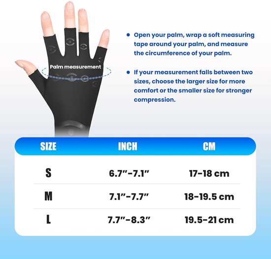 handschoenen, 1 paar vingerloze artrose compressiehandschoenen voor dames en heren, ademende compressiehandschoen voor de hand ter verlichting van tendinitis, carpaal tunnel en gewrichtspijn — afbeelding 4