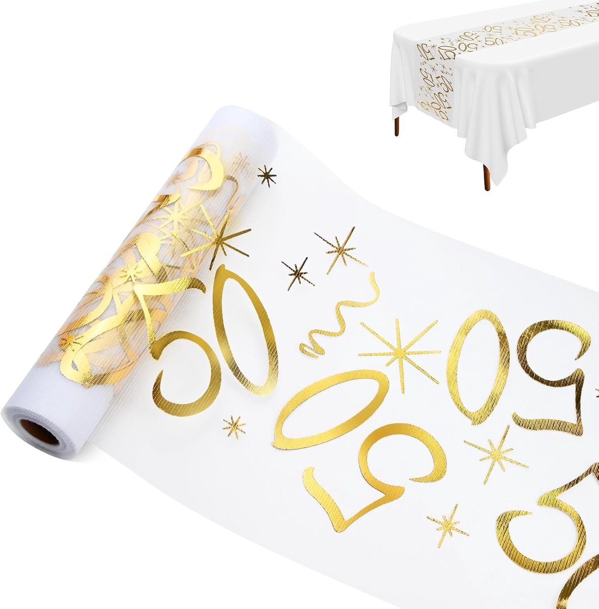 Tafelloper 18e verjaardag, tafeldecoratie verjaardag 28 cm x 10 m, tafelloper gouden rol, decoratie 18e verjaardag meisje jongen, tafellint tafelkleed verjaardag, 18e verjaardag feest (50)