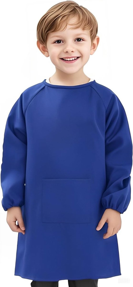 Schildersjas voor kinderen, schildersjas met mouwen en grote zakken, nylon, waterdicht, 8-12 jaar, schilderschort kinderen