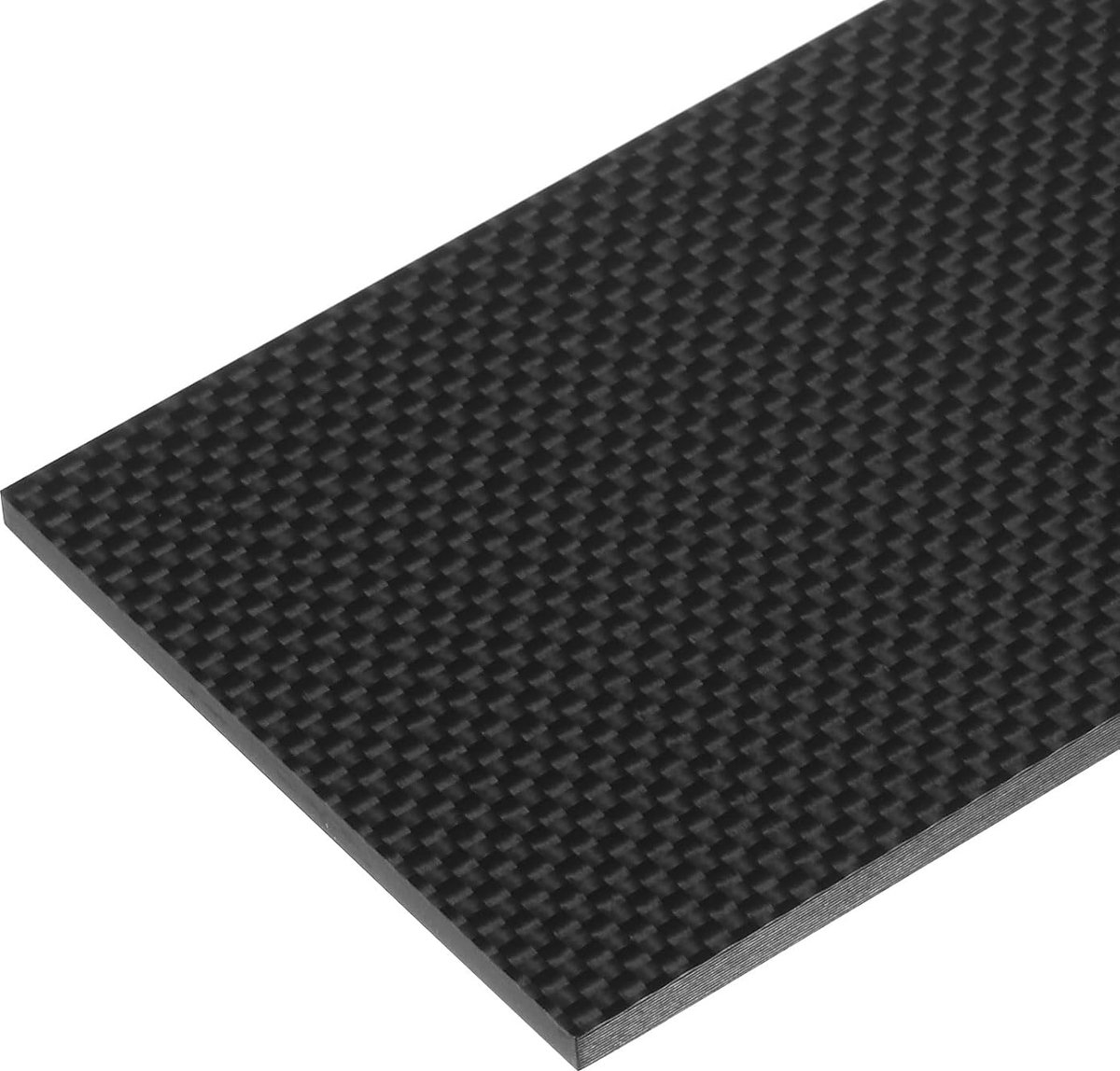 1 folie van koolstofvezel, 125 x 75 x 4 mm, glanzend oppervlak, koolstofvezelstrepen, plat, voor RC vliegtuigvlieger