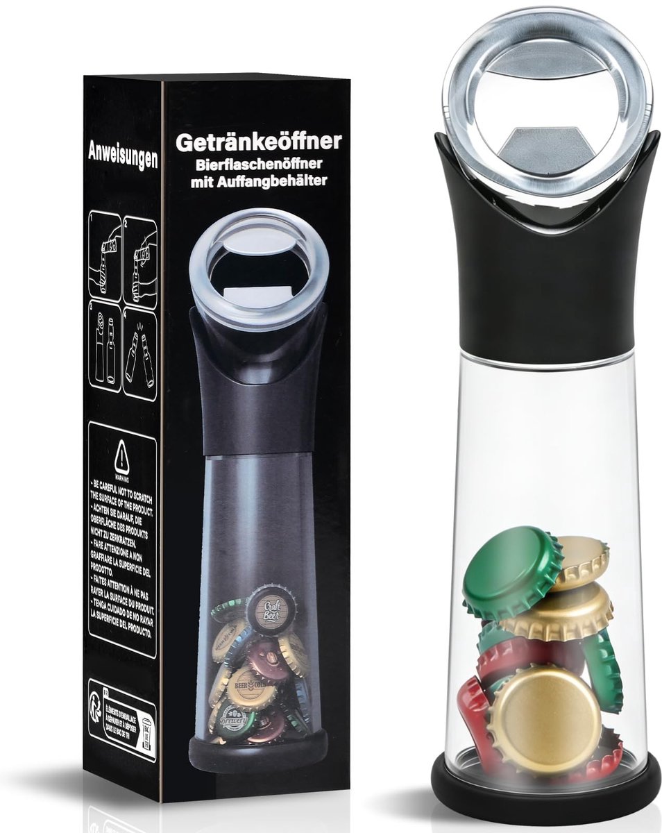 Omgoods - Flesopener met Opvangbak - Perfecte Cadeau voor Bierliefhebbers