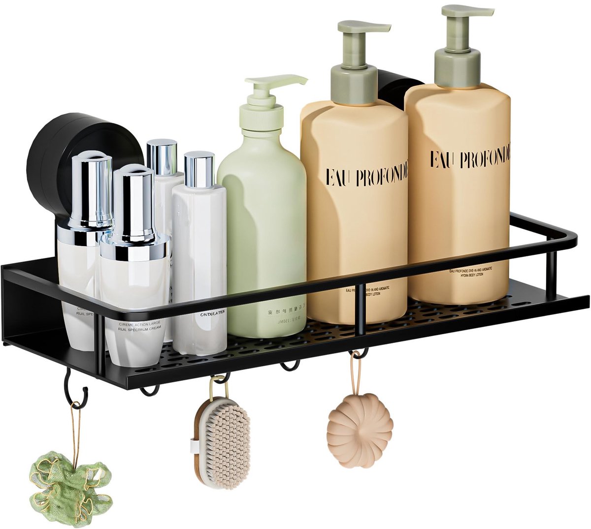 Omgoods - Douche Plank met Zuignap - Zwart