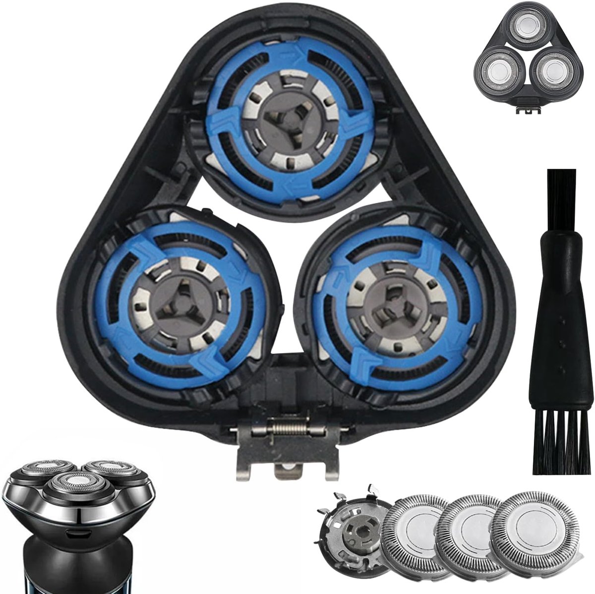 Vervangende scheerkop voor PhiIips Series 5000 scheerkop, reserve scheerkop voor PhiIips Shaver Series 5000, Phi lips scheerapparaat 5000 serie (ronde behuizing reservekoppen)