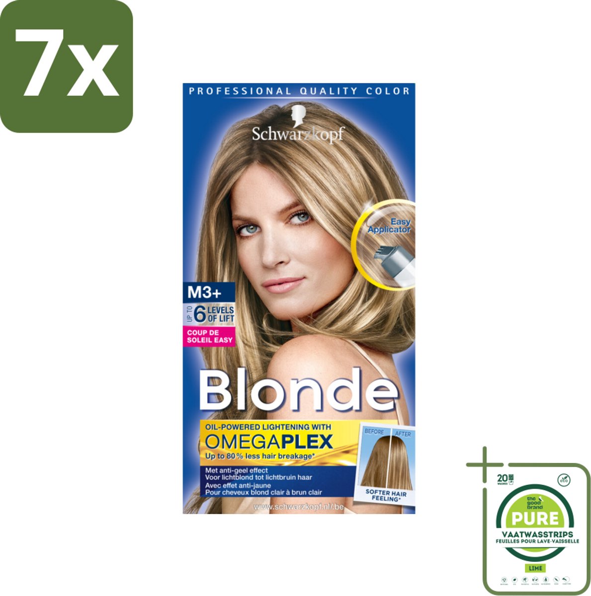 7 x Schwarzkopf - Haarverf - Coupe de Soleil Easy Highlighter M3+ - Grootverpakking - Highlights - Haarkleur - Blonderen - Coupe Soleil - Haarkleuring