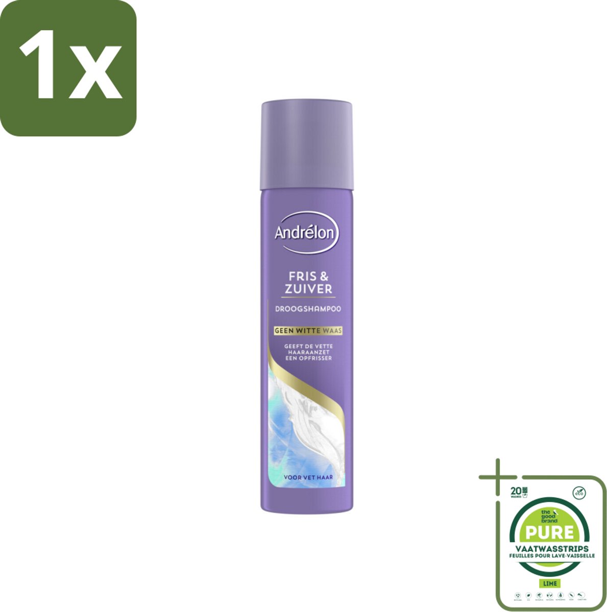 1 x Andrélon Special - Fris & Zuiver - Droogshampoo - 245 ml - Droogshampoo - Haarverzorging - Fris Haar - Volume Shampoo - Droogshampoo Voor Vet Haar