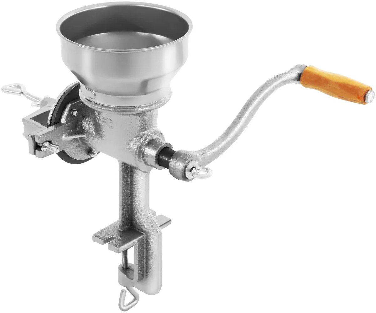 Atlasyx Koffiemolen handmatig - Graanmolen - Handmolen - Handmatige graanmolen - Meel molen - 0,5kg capaciteit - 28,5cm H - Zilver