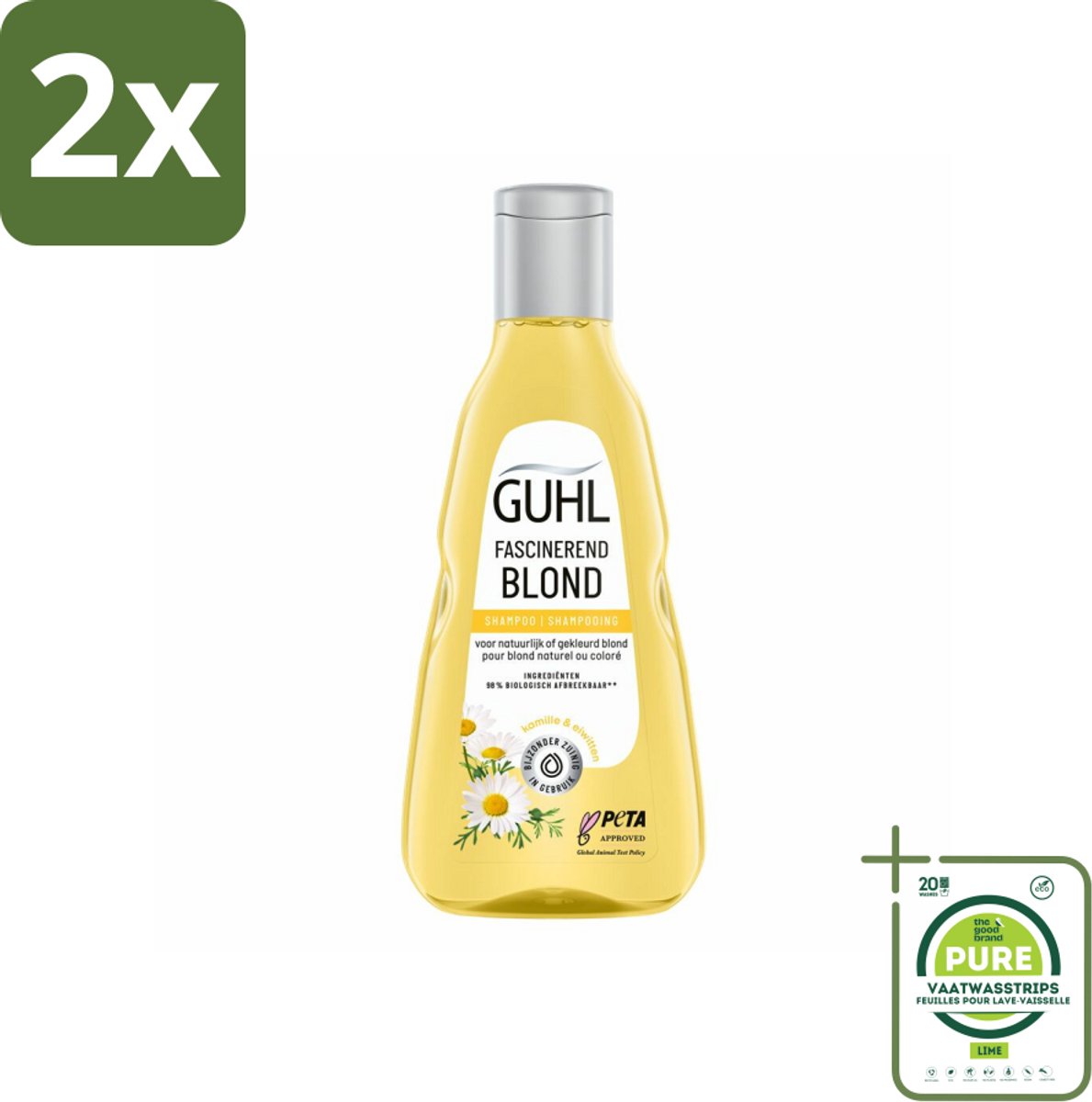 Guhl - Shampoo - Colorshine Blond - 250 ml - Voordeelverpakking - 2 stuks - Blond haar - Glans shampoo