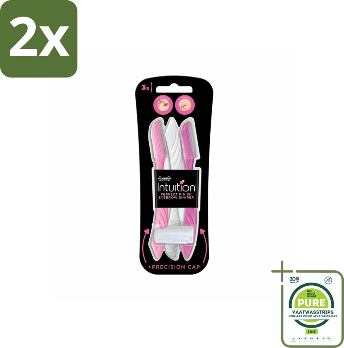 Wilkinson Intuition - Navulmesjes - Wenkbrauw Shaper - Precisie - 3 mesjes - Voordeelverpakking - 2 stuks - Wenkbrauw epileren - Wenkbrauw shaper