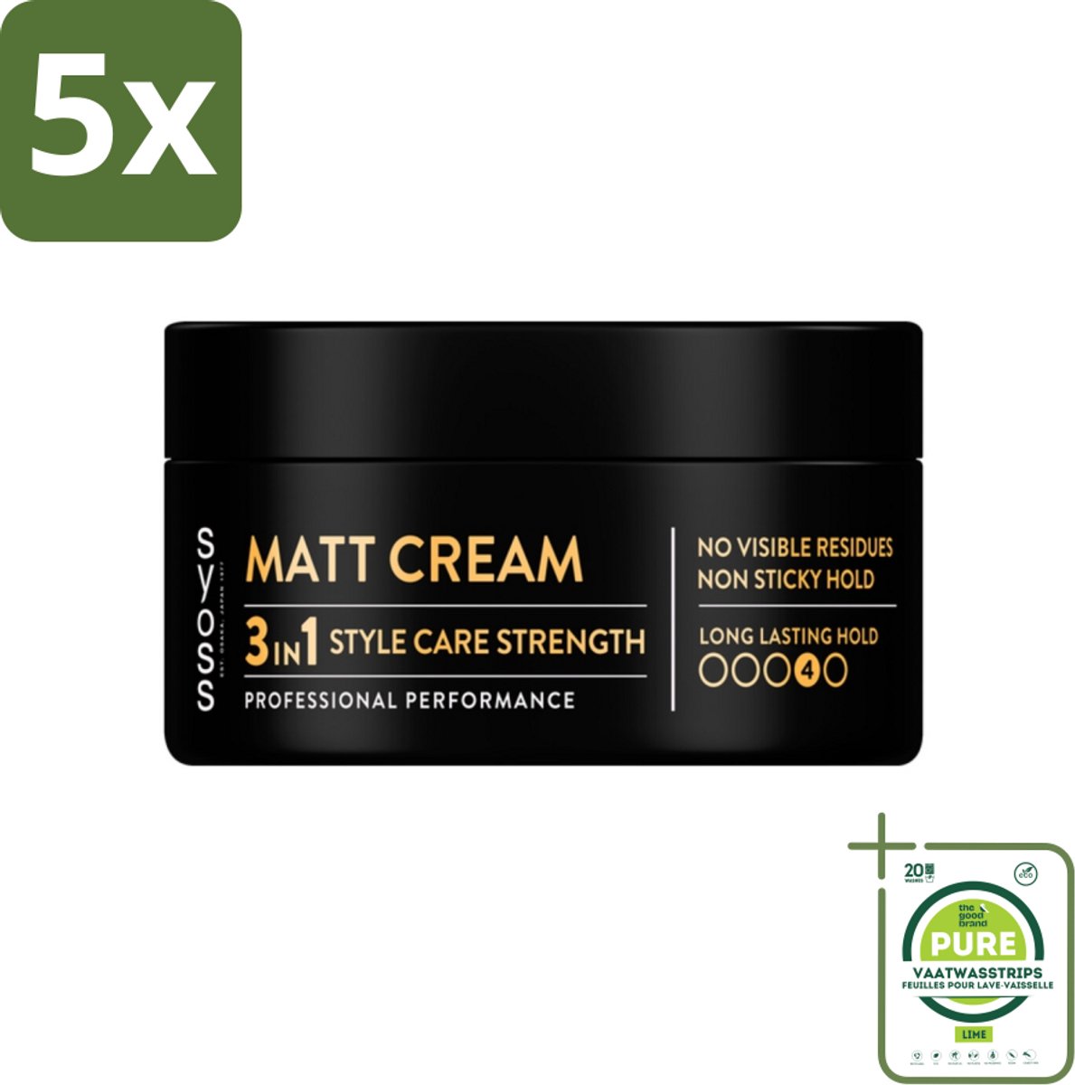 5 x SYOSS - Matt Finish Paste 100 ml - Haarpaste - Matterende Afwerking - 100ml - Grootverpakking - Haarpasta - Matte Finish - Stylingproduct - Haarverzorging - Haarpasta Mannen