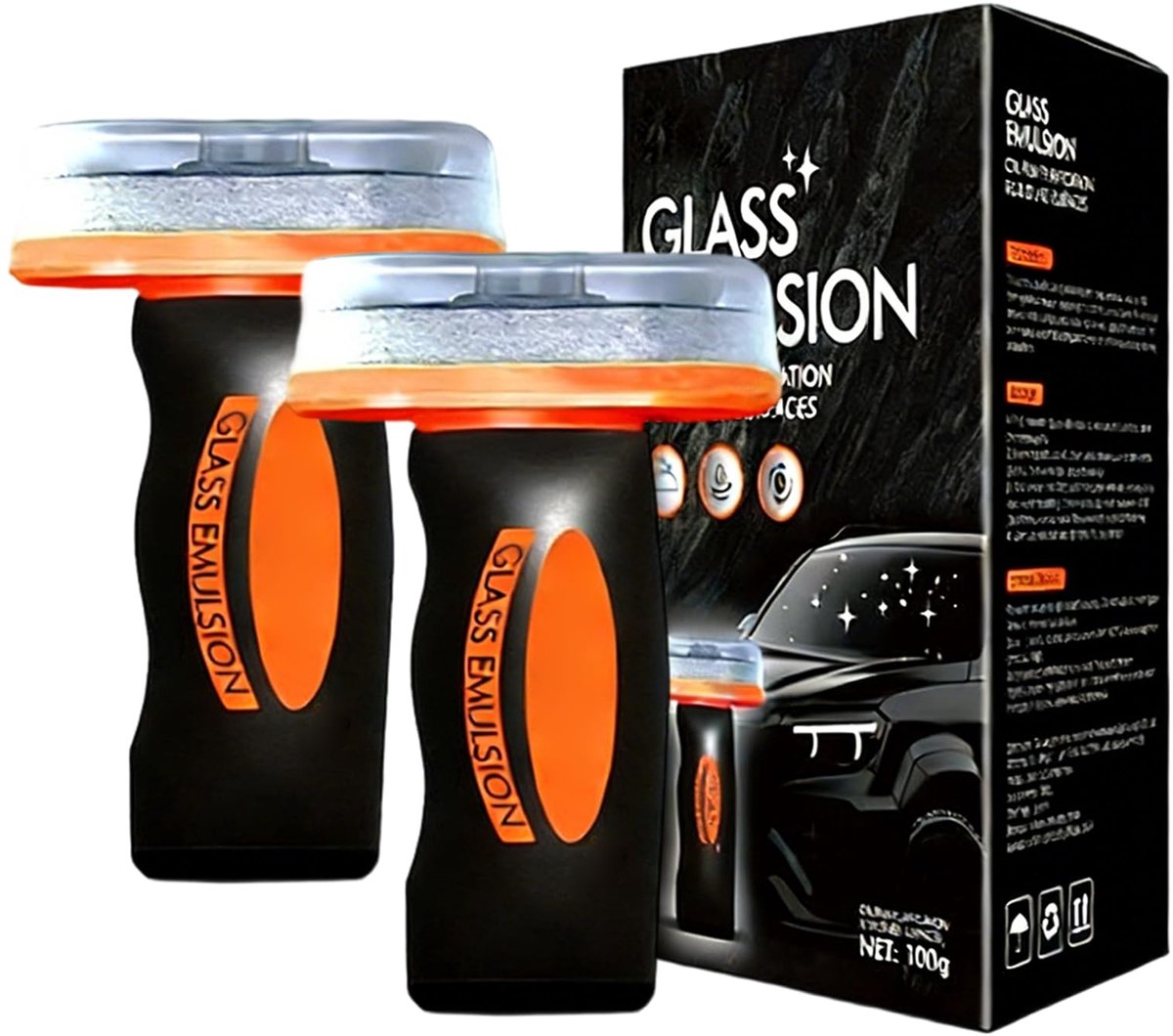 SnelShoppen - VELAJA Anti-condensreiniger en vetfolie voor autoruiten, 2 x 100 ml, reinigende emulsie met geïntegreerde borstel, autoruitreiniger voor