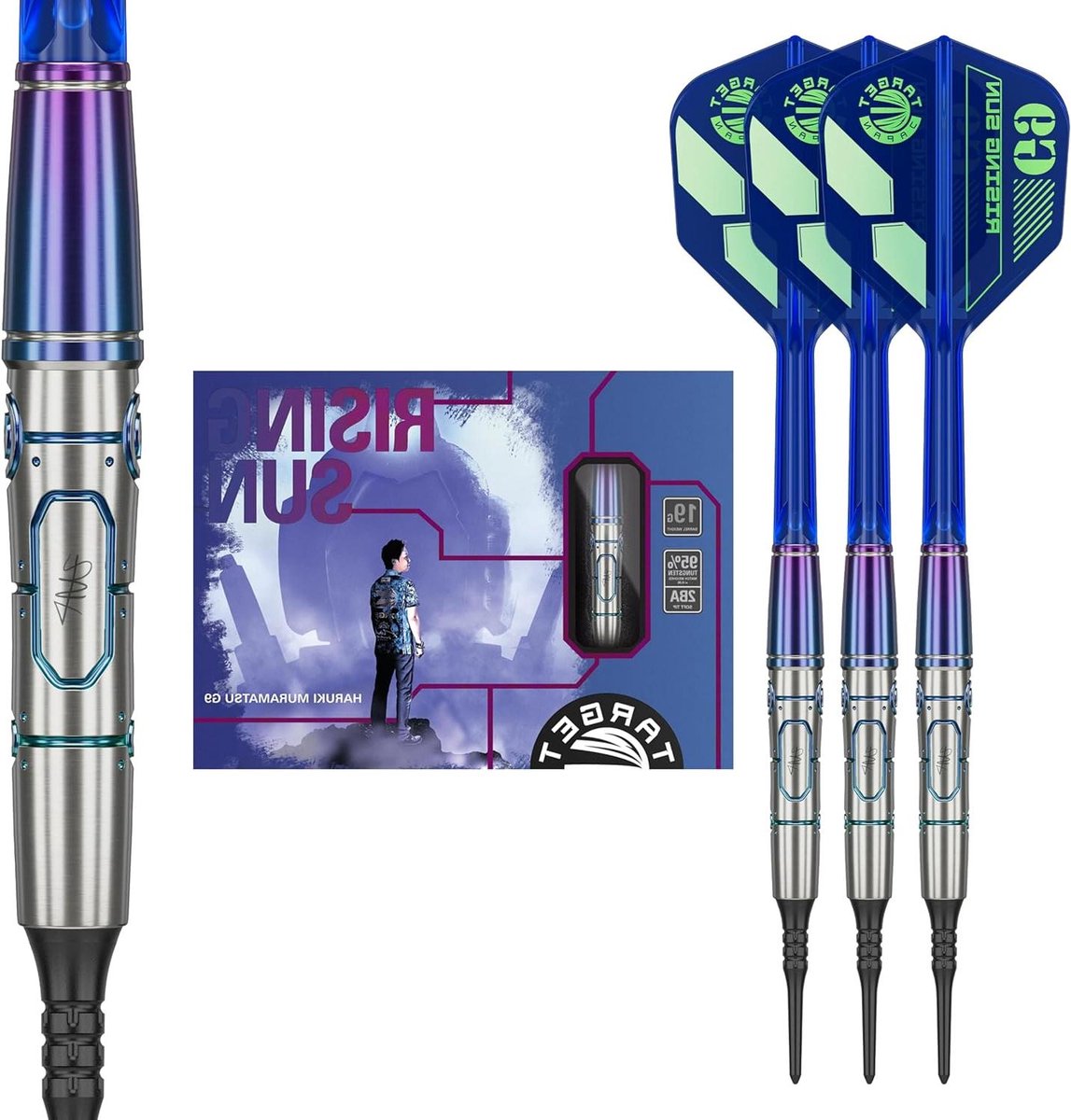 Soft Tip Darts - Dartpijlen Wolfraam - Precisie Werpen - No Groove Concept - 19G 45mm - Blauw