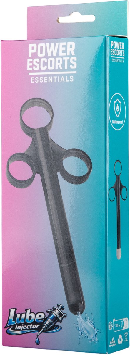 Power Escorts Essentials Glijmiddel Applicator – Nauwkeurig Doseerspuitje – Zwart