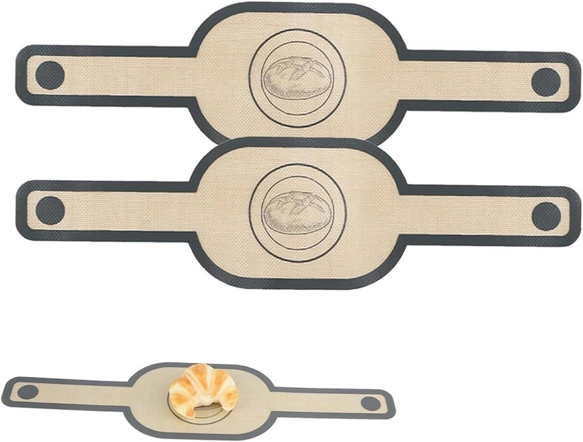 Siliconen Broodmat - Bakmat Zuurdesem - Brood Bakken - Verlengde Handgrepen - 58.4 x 15.8 cm - Grijs