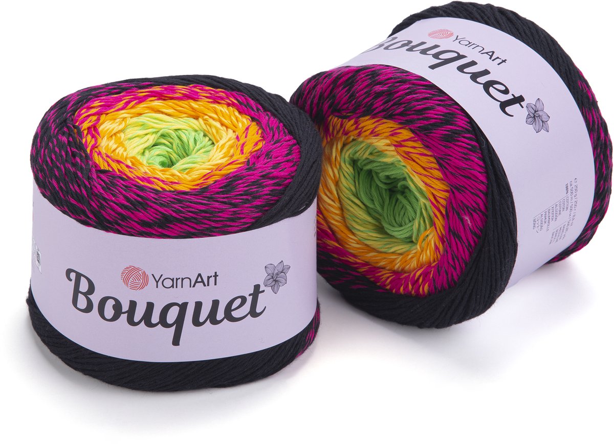 YarnArt Bouquet Verloopgaren (Gradient Cake) - 100% Katoen - voor Haken en Breien - 250g / 500m - Kleur 723
