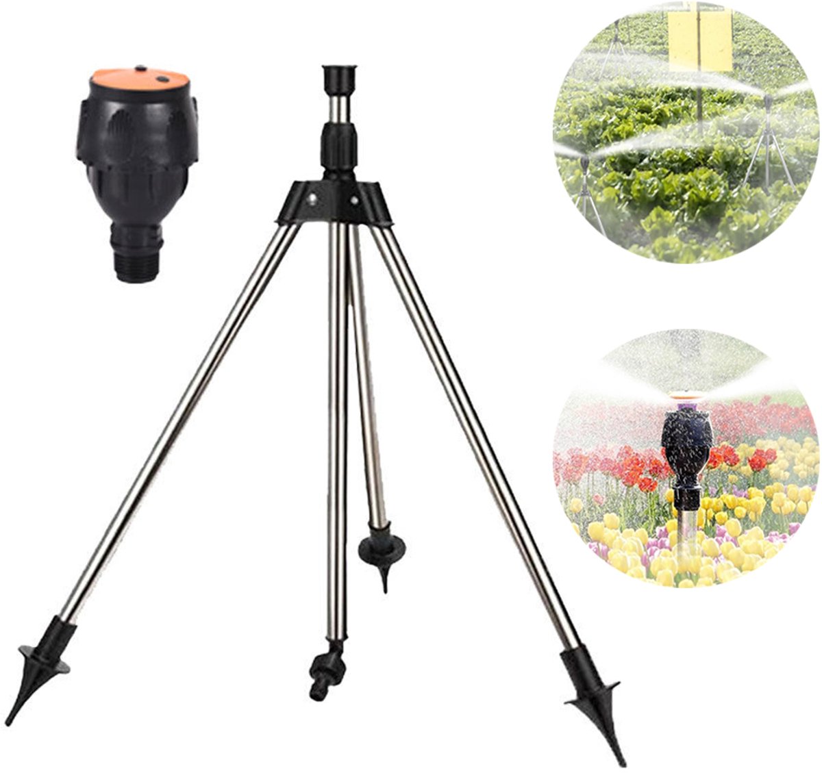 Tuingazonsproeier, Statiefsproeier, Telescopische Steunsproeier, 360-Graden Sproeikop.