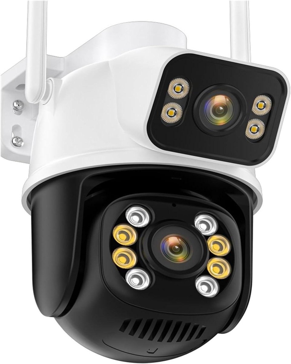 Dubbele Lens IP Camera - Beveiligingscamera PTZ - Huis Beveiligen - Automatische Tracking - 4K 8MP - Wit